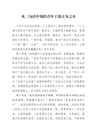 20230619从三句话中领悟青年干部立身之本