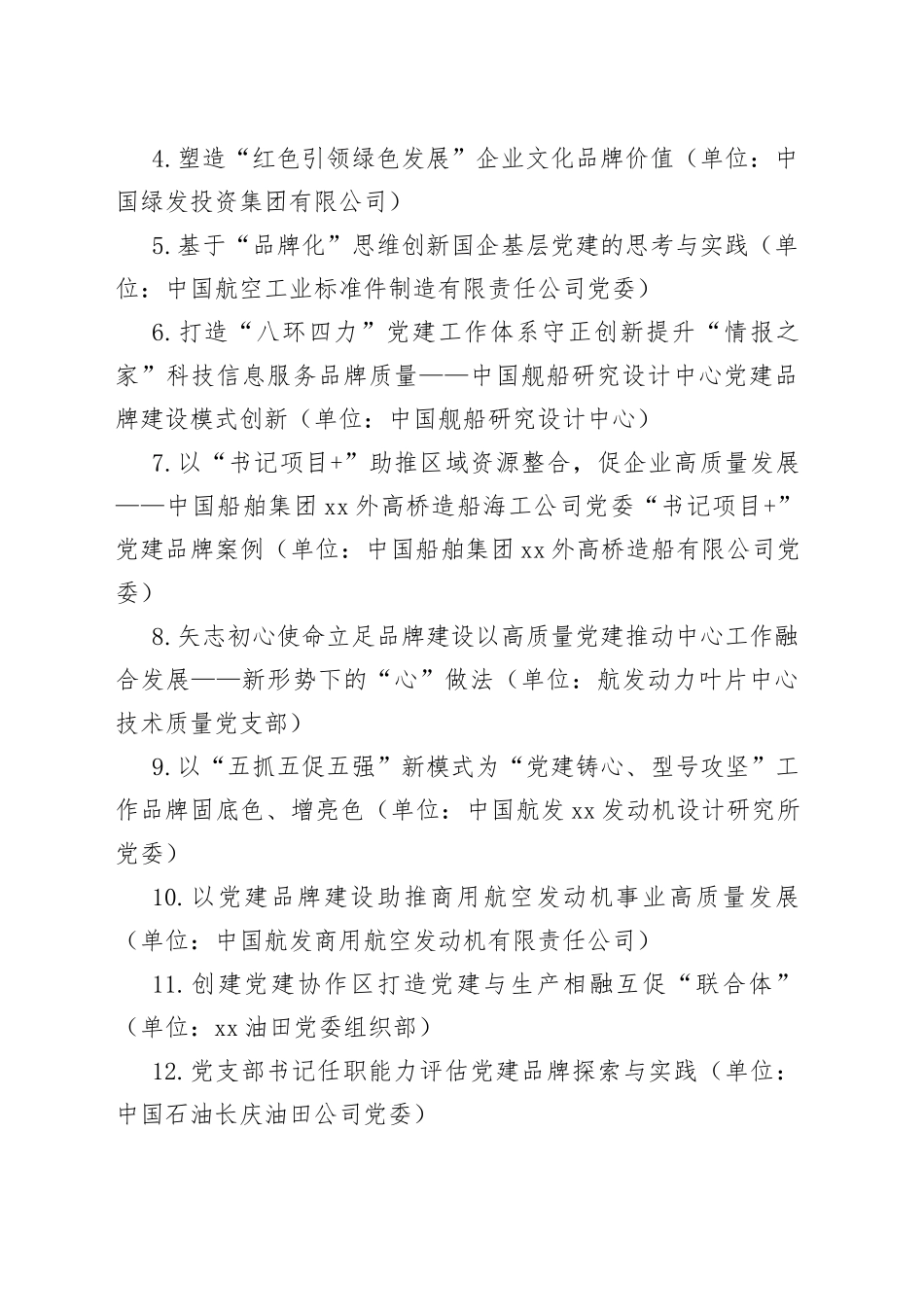 2023“国企党建品牌优秀案例”名单_第2页