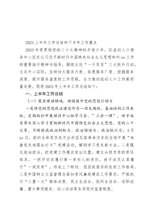 2023上半年工作总结和下半年工作重点