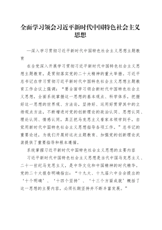 2023全面学习领会习近平新时代中国特色社会主义思想深入学习贯彻习近平新时代中国特色社会主义思想主题教育专题党课课件（讲稿）