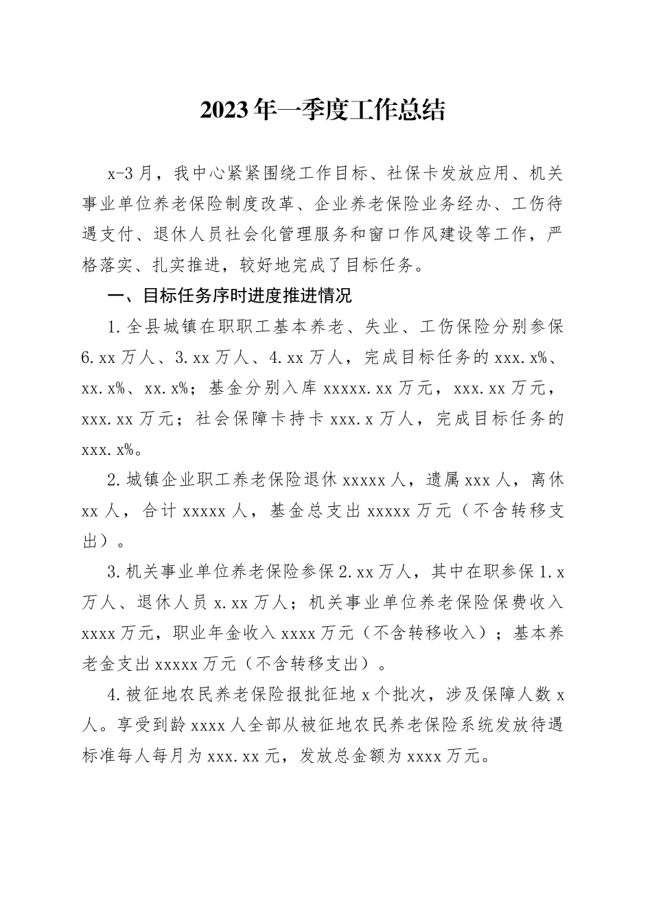 2023年一季度工作总结（20230614）_第1页