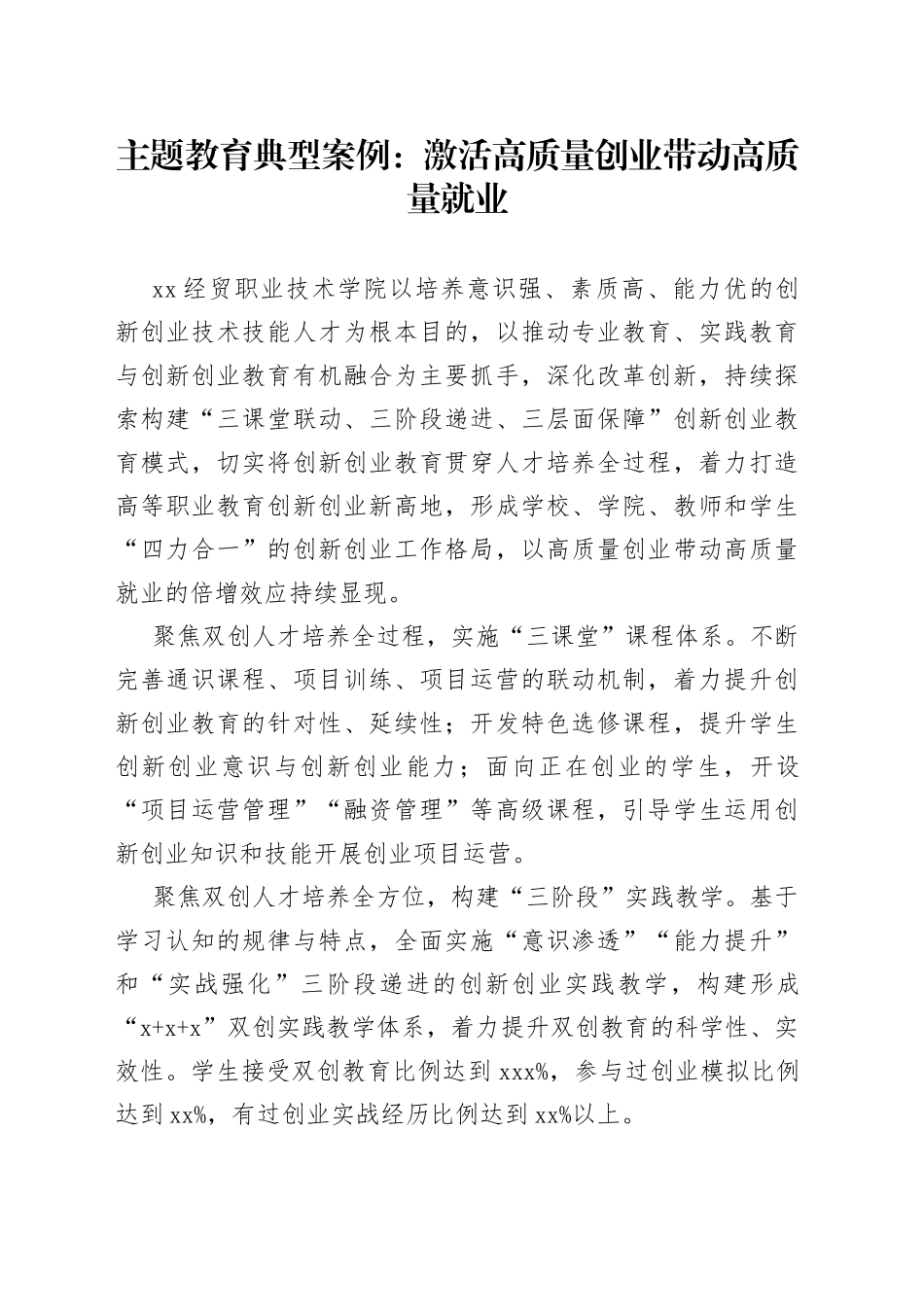 主题教育典型案例激活高质量创业带动高质量就业_第1页