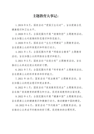 主题教育大事记