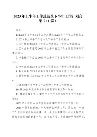 2023年上半年工作总结及下半年工作计划合集（11篇）
