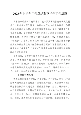 2023年上半年工作总结和下半年工作思路（20230703）