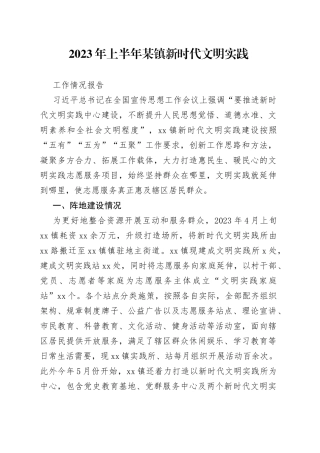 2023年上半年某镇新时代文明实践工作情况报告