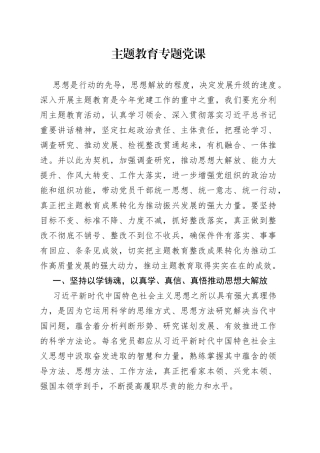 2023年主题教育专题党课