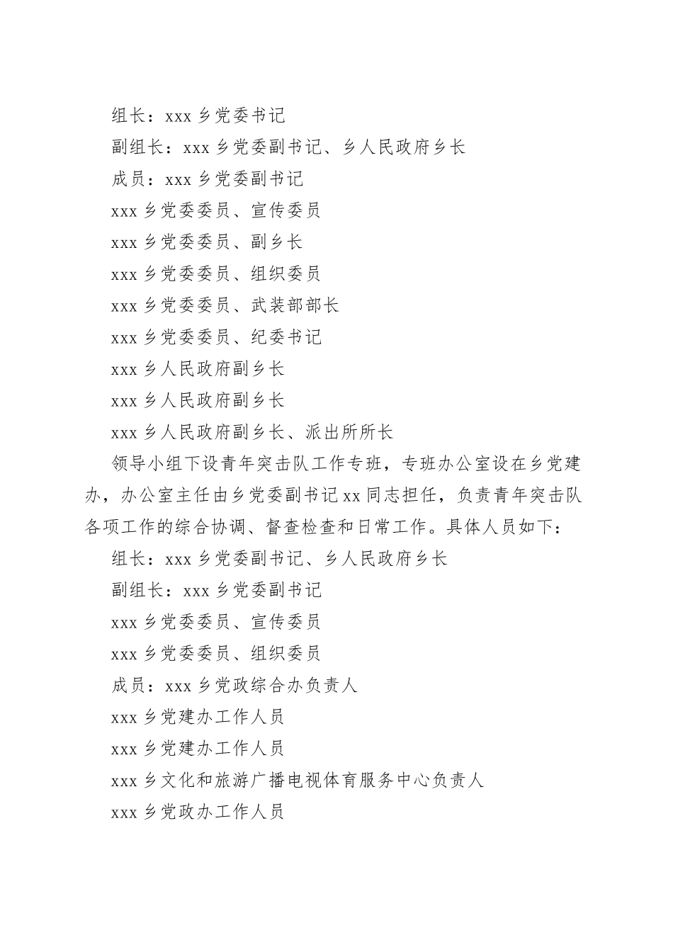 乡镇青年突击队组建实施方案_第2页