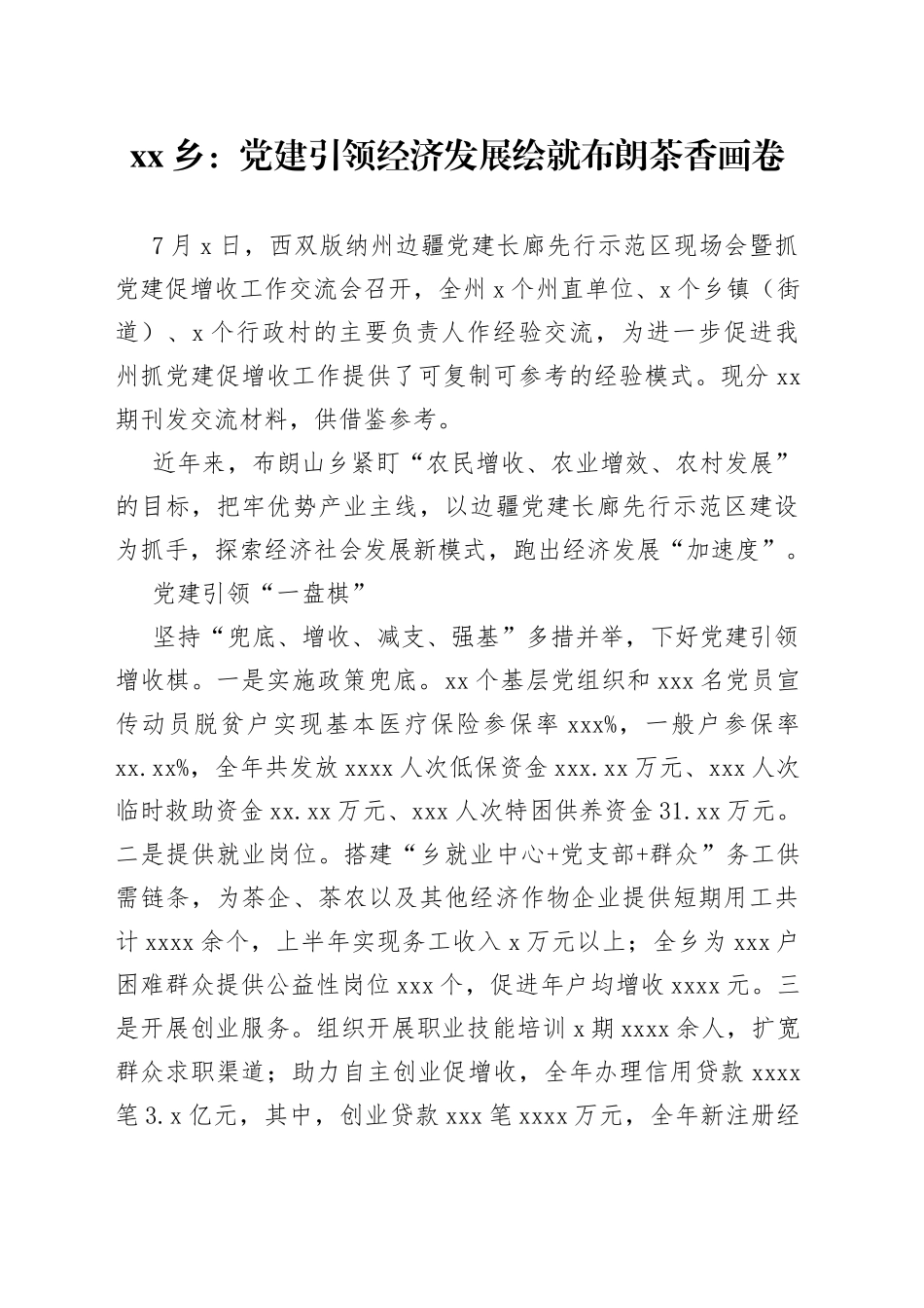 乡：党建引领经济发展 绘就布朗茶香画卷_第1页