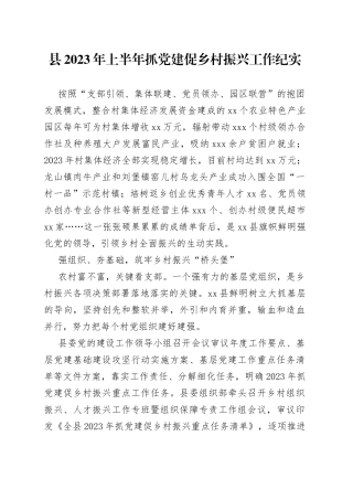 县2023年上半年抓党建促乡村振兴工作纪实（20230718）