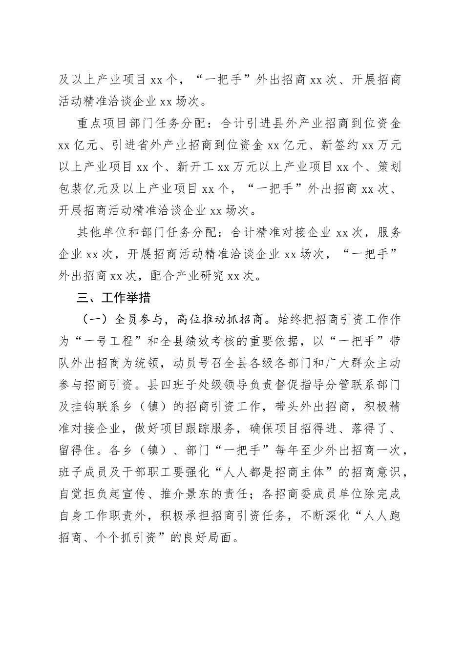 县2023年招商引资工作方案（20230728）_第2页