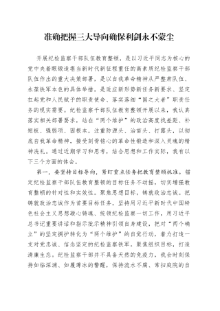 准确把握三大导向 确保利剑永不蒙尘