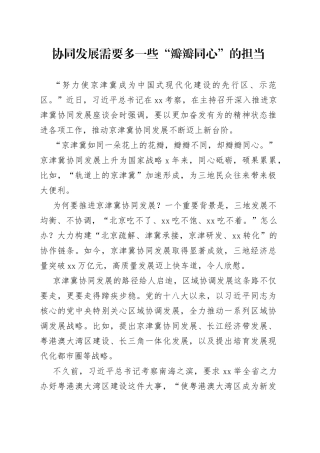 协同发展需要多一些“瓣瓣同心”的担当