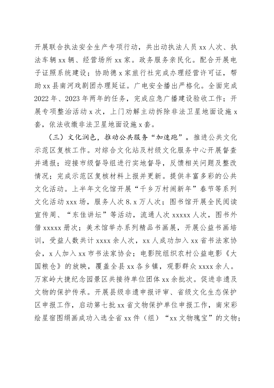 县文旅局2023年上半年工作情况（20230626）_第2页