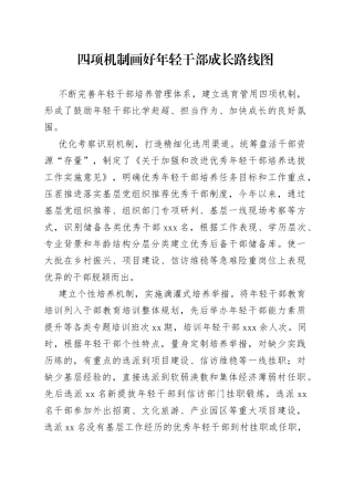 四项机制画好年轻干部成长路线图
