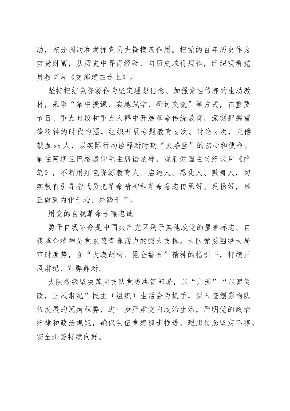 XX大队2023年上半年党建工作综述（20230729）_第2页