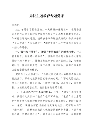 局长主题教育专题党课