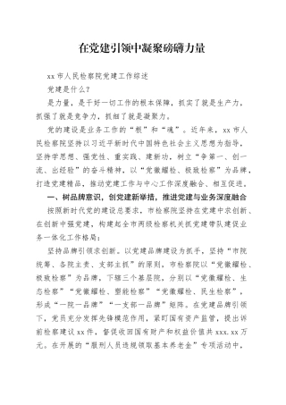 市人民检察院党建工作综述