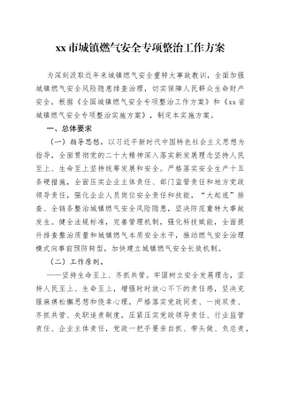 市城镇燃气安全专项整治工作方案（20230831）