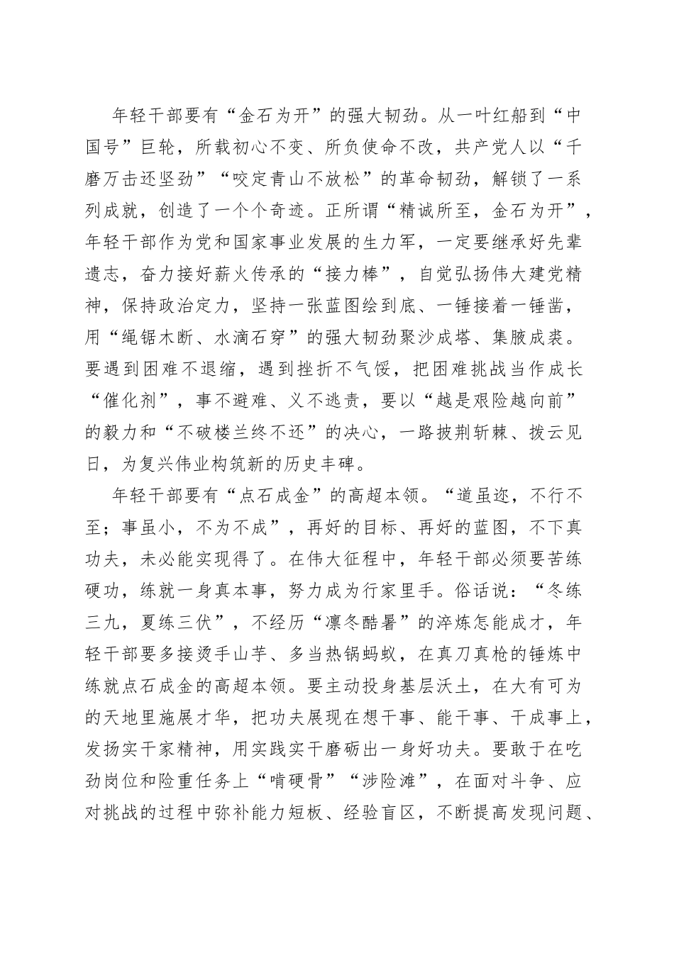 年轻干部研讨交流发言：发扬＂金子＂精神，奋力谱写新时代伟大篇章_第2页