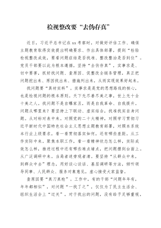 检视整改要“去伪存真”