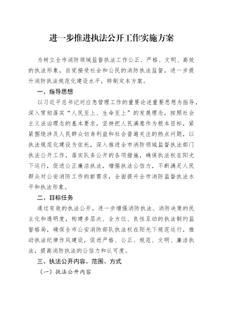 进一步推进执法公开工作实施方案