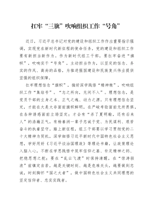 扛牢“三旗” 吹响组织工作“号角”