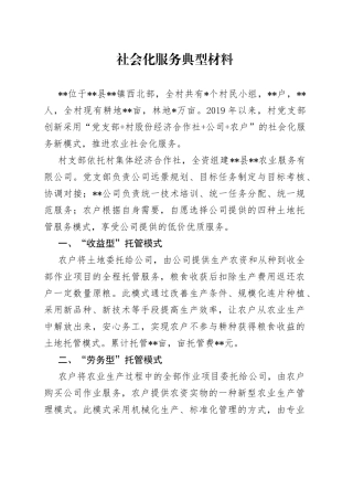 社会化服务典型材料