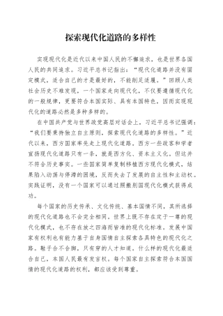 探索现代化道路的多样性