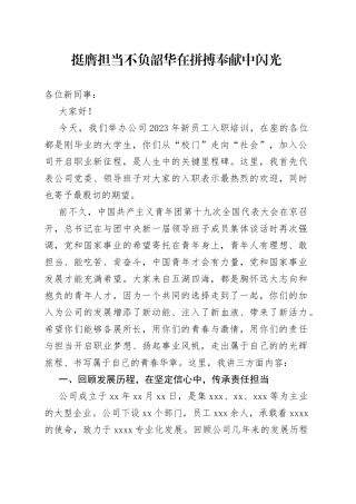 挺膺担当不负韶华在拼搏奉献中闪光