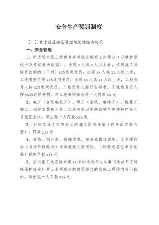 安全生产奖罚制度 （2）