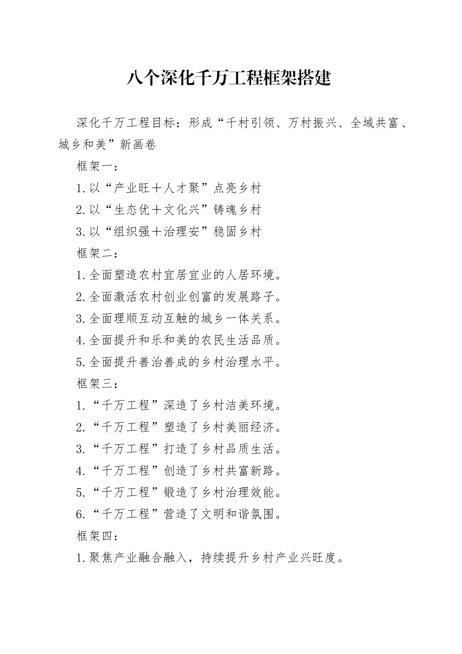 八个深化千万工程框架搭建_第1页