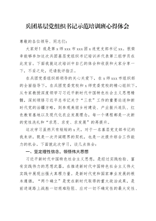 兵团基层党组织书记示范培训班心得体会