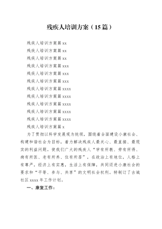 残疾人培训方案（15篇）