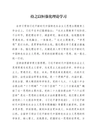 持之以恒强化理论学习