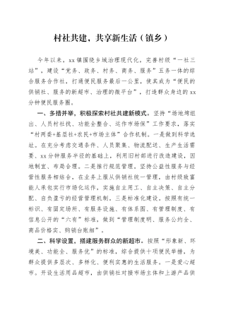 村社共建，共享新生活（镇乡）