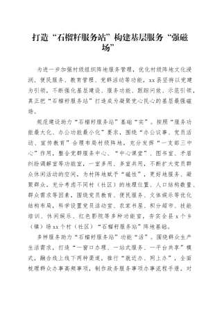 打造“石榴籽服务站” 构建基层服务“强磁场”