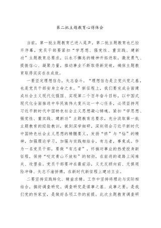 第二批主题教育心得体会