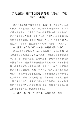 第二批主题教育研讨发言材料学习心得体会20231007