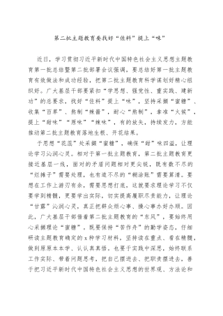 第二批主题教育要找好“佐料”提上“味”
