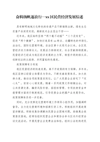 奋楫扬帆逐浪行—区民营经济发展综述（20230808）