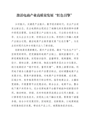激活电商产业高质量发展“红色引擎”
