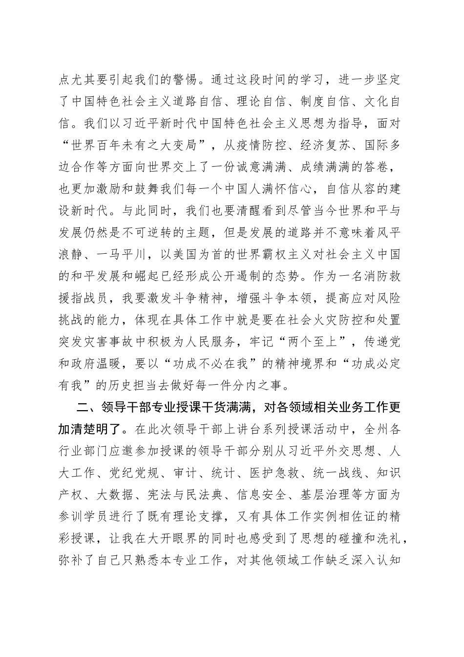 消防救援支队副支队长党校培训总结_第2页