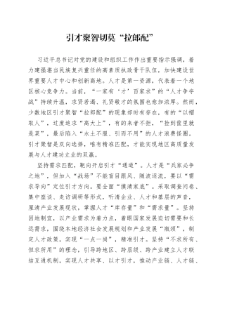 引才聚智切莫“拉郎配”