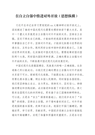 在自立自强中推进对外开放（思想纵横）