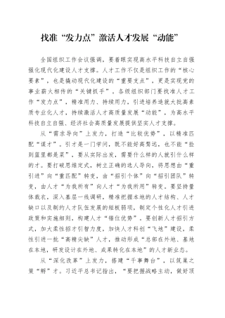 找准“发力点” 激活人才发展“动能”