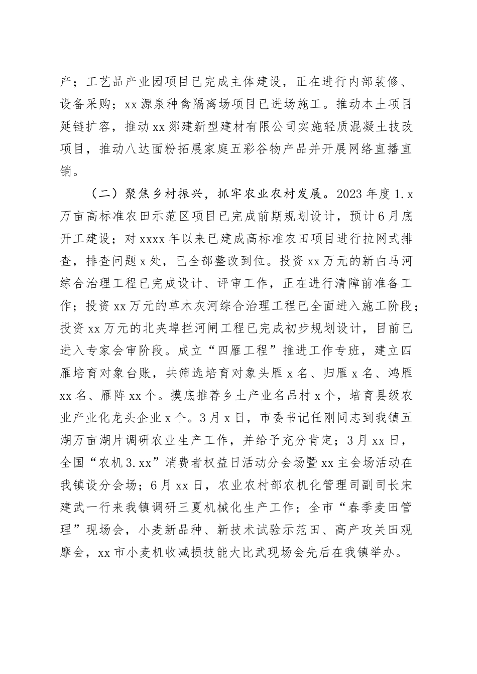 镇2023年上半年工作总结和下半年工作计划（20230905）_第2页