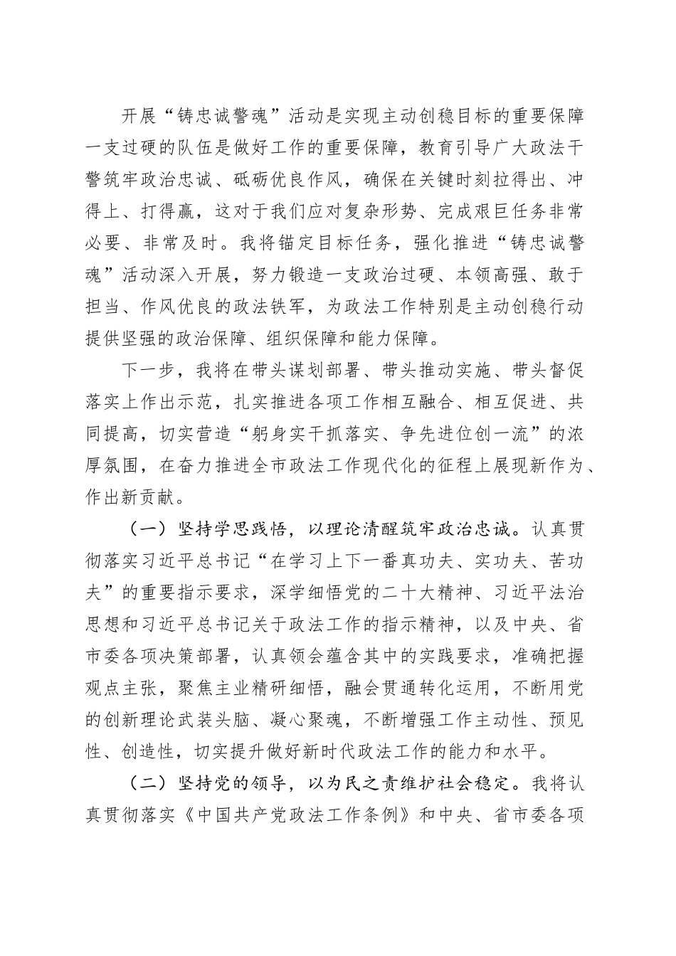 政法委书记＂高质量发展，我该谋什么＂专题研讨发言_第2页