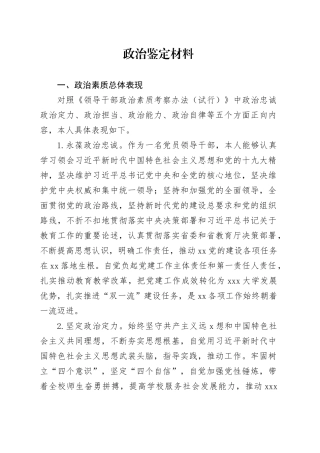 政治鉴定材料