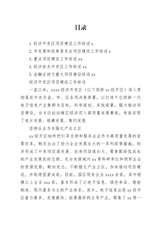 重点项目建设工作综述材料合集